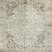 Square Traditional Tan Brown Gold Persian Rug, tr2114