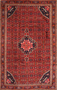 Machine Washable Traditional Red Rug, wshtr2117