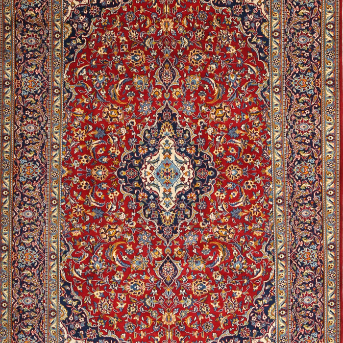 Traditional Saffron Red Medallion Rug, tr2119