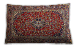 Traditional Classic Rectangular Saffron Red Lumbar Throw Pillow, 13 inch by 19 inch, lbtr2119