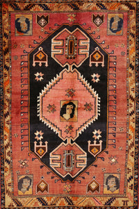 Machine Washable Traditional Orange Rug, wshtr211