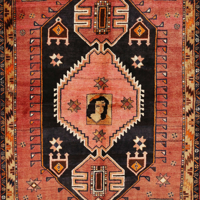 Machine Washable Traditional Orange Rug, wshtr211