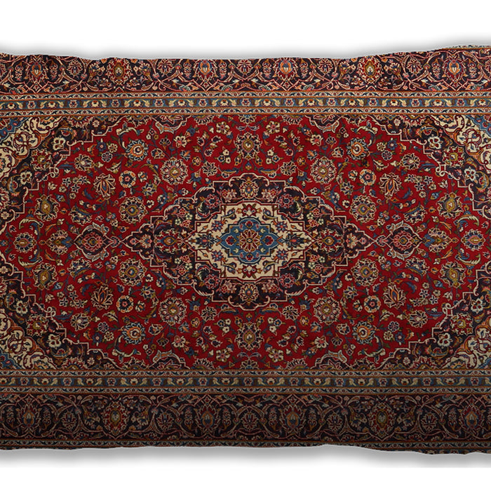 Traditional Classic Rectangular Saffron Red Lumbar Throw Pillow, 13 inch by 19 inch, lbtr2120