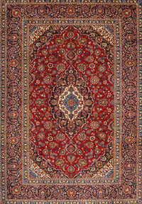 Machine Washable Traditional Saffron Red Rug, wshtr2120