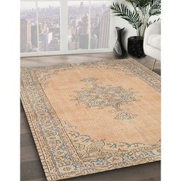 Machine Washable Traditional Orange Brown Rug in a Family Room, wshtr2121