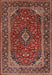 Machine Washable Traditional Saffron Red Rug, wshtr2122