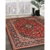 Traditional Saffron Red Medallion Rug, tr2122