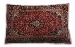 Traditional Classic Rectangular Saffron Red Lumbar Throw Pillow, 13 inch by 19 inch, lbtr2122