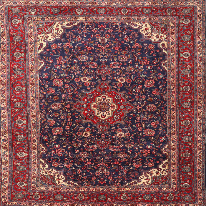 Round Machine Washable Traditional Dark Almond Brown Rug, wshtr2126