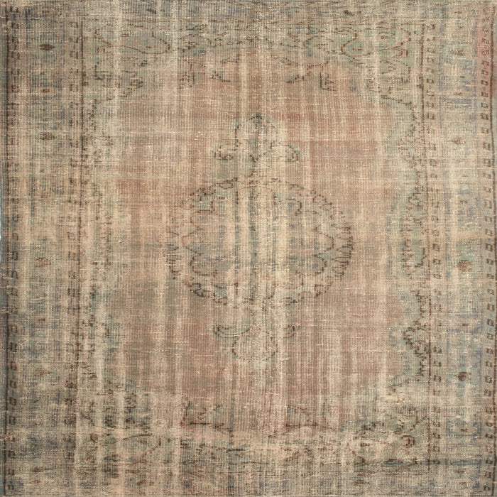 Square Traditional Dark Almond Brown Persian Rug, tr2127