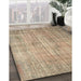 Machine Washable Traditional Dark Almond Brown Rug in a Family Room, wshtr2127