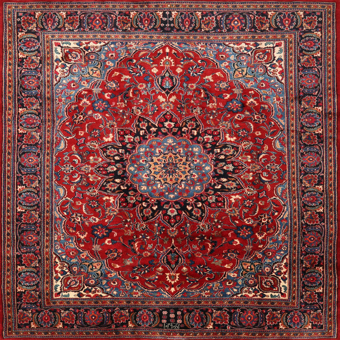 Round Machine Washable Traditional Dark Almond Brown Rug, wshtr2128