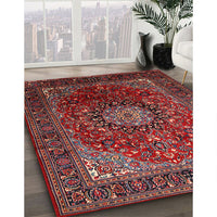 Traditional Dark Almond Brown Medallion Rug, tr2128