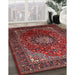 Machine Washable Traditional Dark Almond Brown Rug in a Family Room, wshtr2128