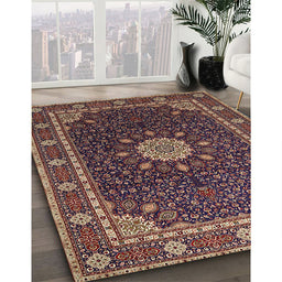 Machine Washable Traditional Orange Salmon Pink Rug in a Family Room, wshtr2129