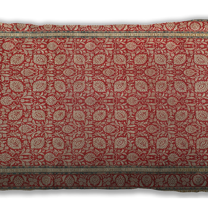 Traditional Classic Rectangular Red Lumbar Throw Pillow, 13 inch by 19 inch, lbtr212