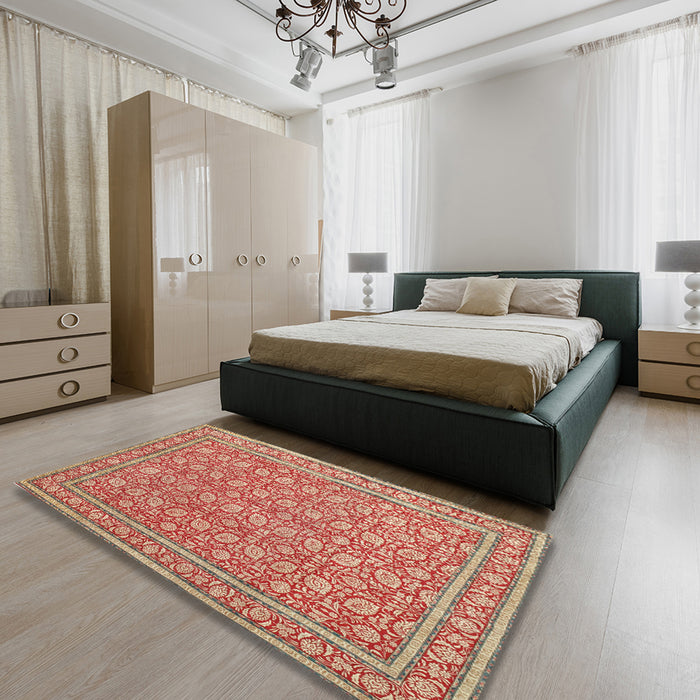 Traditional Red Persian Rug in a Bedroom, tr212