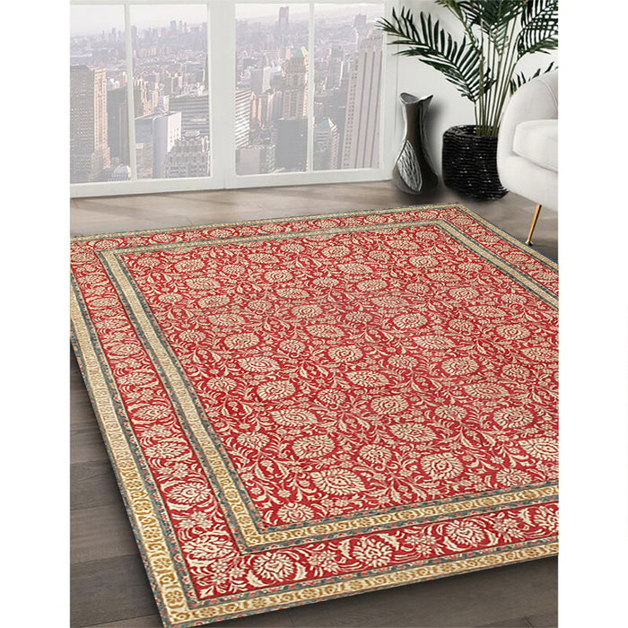 Traditional Red Persian Rug in Family Room, tr212