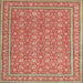 Round Machine Washable Traditional Red Rug, wshtr212