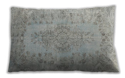 Traditional Classic Rectangular Silver Gray Lumbar Throw Pillow, 13 inch by 19 inch, lbtr2130