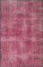 Machine Washable Traditional Dark Pink Rug, wshtr2131