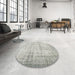 Round Traditional Gray Persian Rug in a Office, tr2132