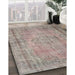 Machine Washable Traditional Rose Dust Purple Rug in a Family Room, wshtr2133