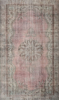 Machine Washable Traditional Rose Dust Purple Rug, wshtr2133