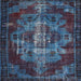 Square Traditional Steel Blue Persian Rug, tr2134