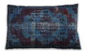 Traditional Classic Rectangular Steel Blue Lumbar Throw Pillow, 13 inch by 19 inch, lbtr2134