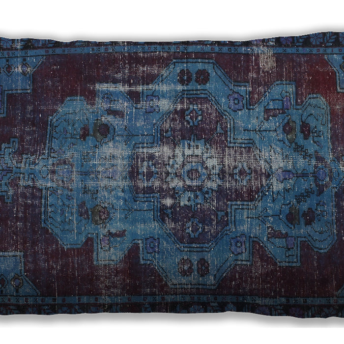 Traditional Classic Rectangular Steel Blue Lumbar Throw Pillow, 13 inch by 19 inch, lbtr2134