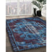 Machine Washable Traditional Steel Blue Rug in a Family Room, wshtr2134