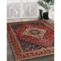 Traditional Saffron Red Medallion Rug, tr2135