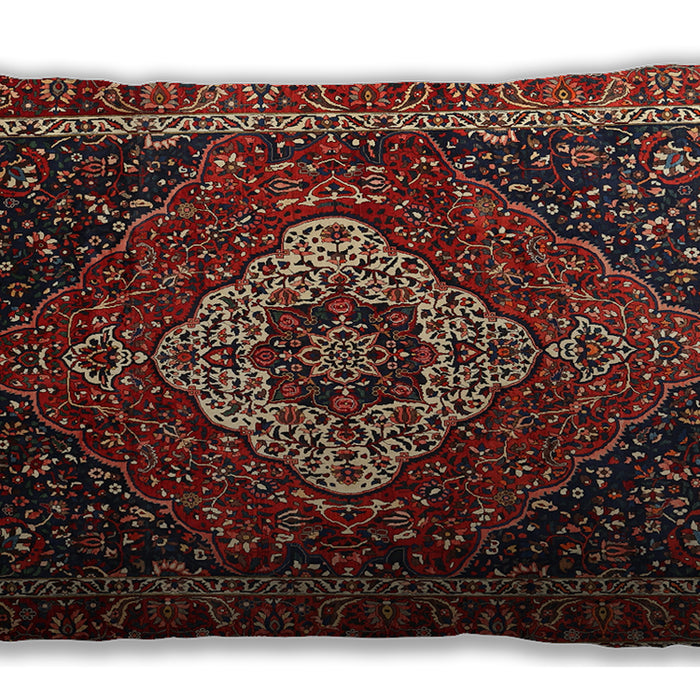 Traditional Classic Rectangular Saffron Red Lumbar Throw Pillow, 13 inch by 19 inch, lbtr2135