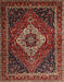 Traditional Saffron Red Medallion Rug, tr2135