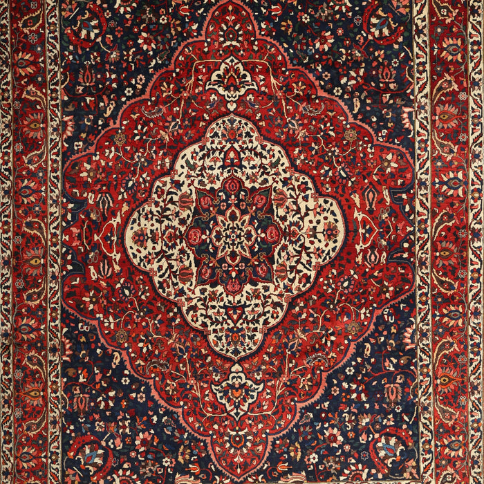 Traditional Saffron Red Medallion Rug, tr2135