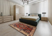 Traditional Brown Persian Rug in a Bedroom, tr2138