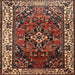 Round Machine Washable Traditional Peru Brown Rug, wshtr2138