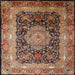 Square Traditional Light Copper Gold Persian Rug, tr213