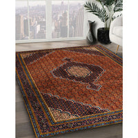 Traditional Sienna Brown Medallion Rug, tr2140