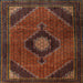 Square Traditional Sienna Brown Medallion Rug, tr2140