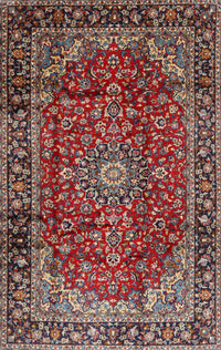 Machine Washable Traditional Saffron Red Rug, wshtr2143