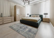 Traditional Cloud Gray Persian Rug in a Bedroom, tr2145