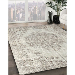 Traditional White Gold Persian Rug in Family Room, tr2147