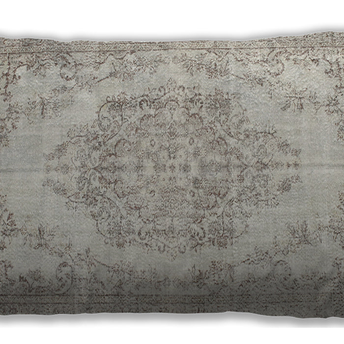 Traditional Classic Rectangular White Gold Lumbar Throw Pillow, 13 inch by 19 inch, lbtr2147