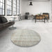 Round Traditional Gray Persian Rug in a Office, tr2148