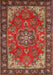 Traditional Orange Salmon Pink Medallion Rug, tr2149