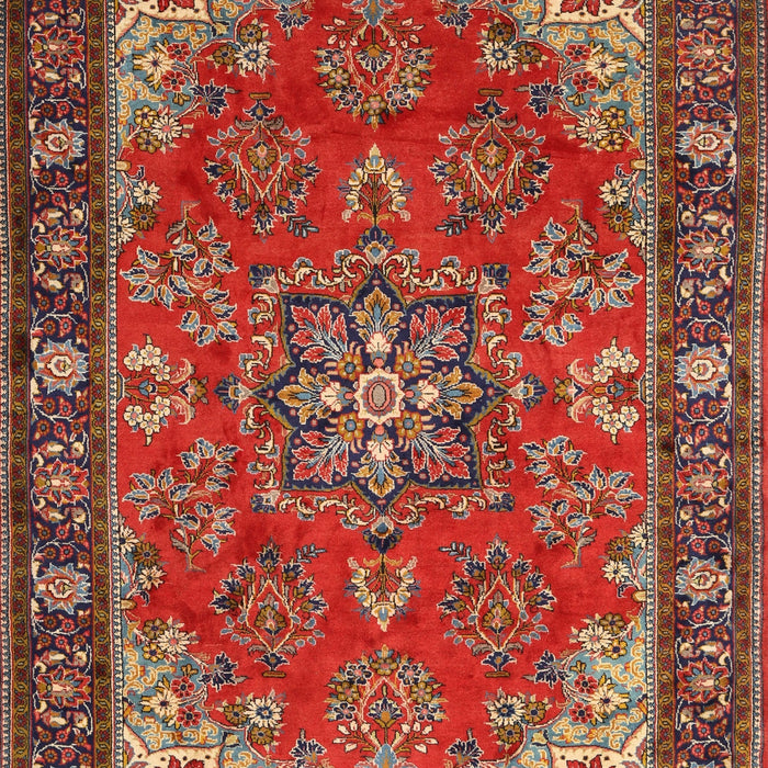 Machine Washable Traditional Orange Salmon Pink Rug, wshtr2149