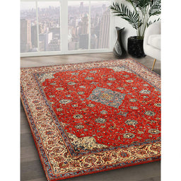 Traditional Red Medallion Rug in Family Room, tr214