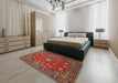 Machine Washable Traditional Dark Almond Brown Rug in a Bedroom, wshtr2150